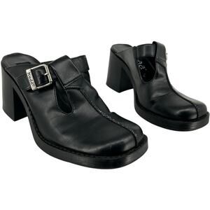 Vintage y2k 8.5 Women's Mudd Alvarado Black Chunky Heels Mules Clogs Mary Jane